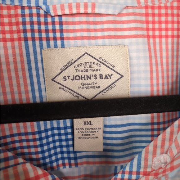 St. John's Bay Performance Classic Fit Short Sleeve Plaid Button-Down Shirt - Picture 6 of 11